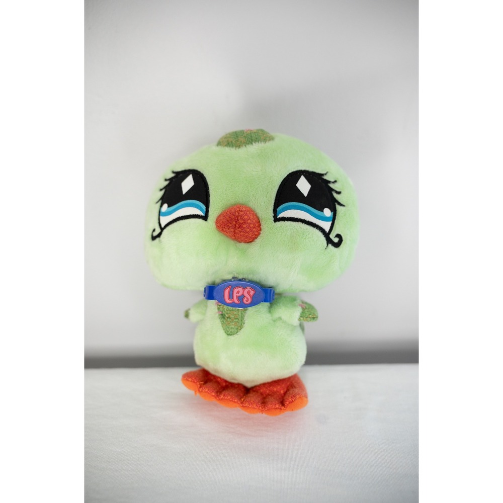 Littlest Pet Shop Plush Toy Kids 6in Green 2007 Bird Parakeet Parrot 8" No Code